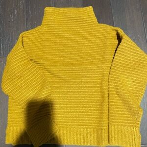 Madewell Mustard Ribbed Turtleneck Sweater